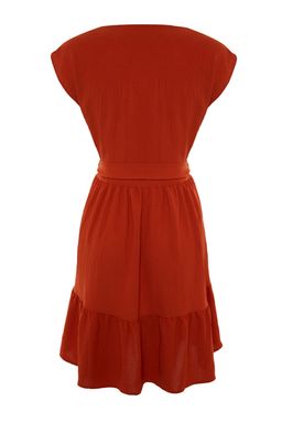 Kiremit Kusakl? Belden Ac?lan Mini Dokuma Elbise TWOSS20EL0628 - Trendyolmilla фото 7