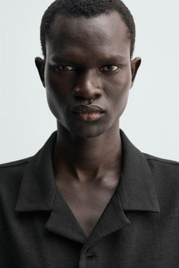 CAMISA BOXY FIT ESTRUCTURA / Negro - Zara фото 5