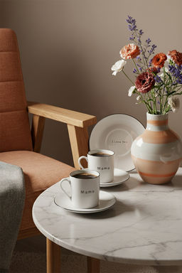 Trendyolmilla Home 2li Porselen Fiyonk/Kurdele Bask?l? Kahve Fincan? TPHSS25KFC00005 фото 2