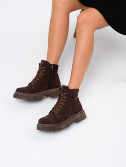 Ботинки 319.22511br.Коричневый замша/мех