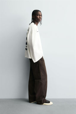 T-SHIRT WITH CONTRAST SLOGAN PRINT - Zara фото 4