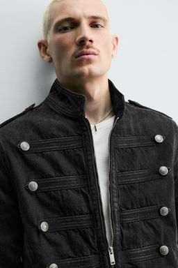 CHAQUETA DENIM ALAMARES BOTONES / Carb?n - Zara фото 9