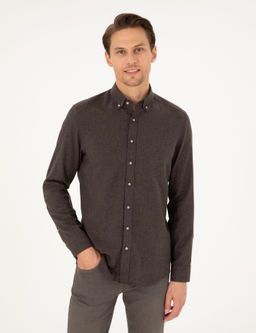Kahverengi Slim Fit Uzun Kollu G_mlek