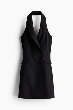 Vestido blazer en mezcla de lino con escote halter - H&m фото 3