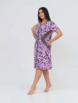 Халат женский, цвет фиолетовый серый коричневый