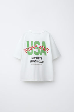 CAMISETA ESTAMPADO TEXTO / Crudo claro - Zara фото 2