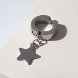 Моно-серьга Звезда, цвет серебро