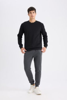 Slim Fit Dar Kesim Jogger Esofman Alt? Basic Duz Pike Beli Bagc?kl? Lastikli Paca Cepli