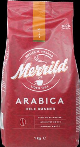 Merrild. Arabica (зерновой) 1 кг. мягкая упаковка ИТАЛИЯ
