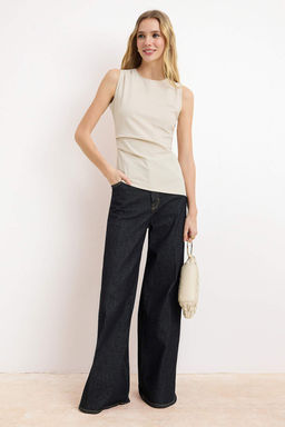 Siyah Fitted/Vucuda Oturan Kolsuz Paper Touch Orme Bluz TWOSS26BZ00385 - Trendyolmilla фото 6