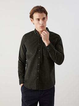 Regular Fit Uzun Kollu Kadife Erkek G?mlek