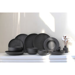 Тарелка Magistro Line, d=20.5 см, фарфор, чёрная