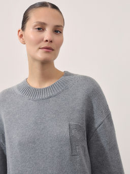 Оверсайз джемпер с шерстью в составе / Zarina  фото 8