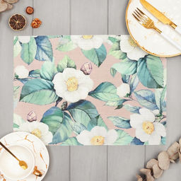 Салфетка на стол «Доляна. Камелия», ПВХ, 40×29 см