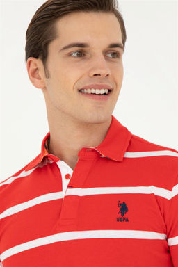 Мужская красная футболка с воротником-поло - U.s. polo assn фото 3