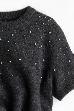 Beaded fine-knit dress - H&m фото 7