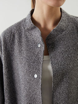 Kolej Yaka Oversize Kad?n Bomber Mont