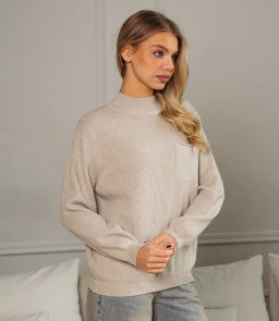 Джемпер #КТ24062, бежево-серый - Dommod фото 2