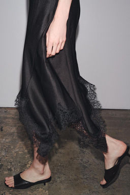 ZW COLLECTION SATIN LACE DRESS - Zara фото 5