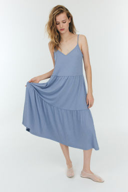 Vestido escalonado con tirantes espagueti - H&m фото 5