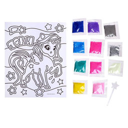 Набор для творчества. Лунная фреска Единорог, светящийся песок + блёстки - Школа талантов фото 3