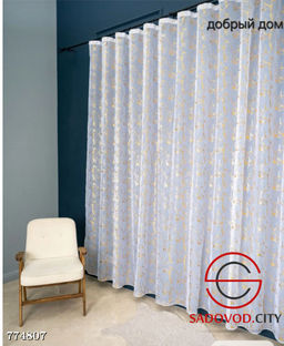 Тюль под лен мрамор на окно