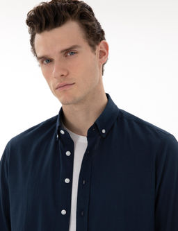 Lacivert Slim Fit Keten G_r_n_ml_ G_mlek - Pierre cardin фото 2