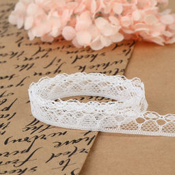 Цена за 5 шт. Кружево капроновое, 14 мм, 10±1 м, цвет белый