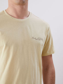 Bisiklet Yaka K?sa Kollu Bask?l? Penye Erkek Ti??rt