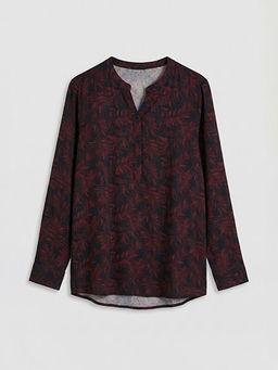 Ka??k Yaka ?i?ekli Bluz