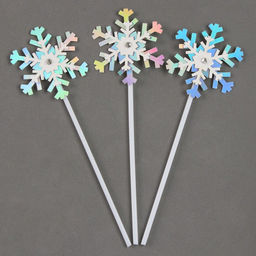 Набор для украшения торта Снежинки, разноцветный, 3 шт.