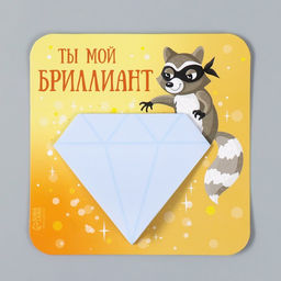 Магнит на холодильник с блоком для записей «Ты мой бриллиант», 12×12 см