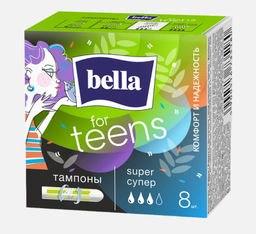 BELLA тампоны FOR TEENS super/супер (д/умеренных и обильных выделений) (8шт)