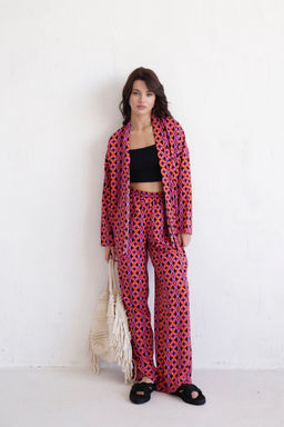 9668 Костюм из кимоно и брюк-палаццо с геометрическим принтом - Martichelli фото 2