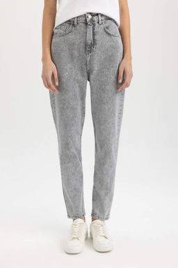 Джинсовые брюки длиной до щиколотки с высокой талией Lina Mom, потертые брюки