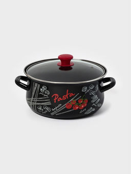 Кастрюля эмалированная «Болоньезе», 4 л, d=26.2 см, чёрная