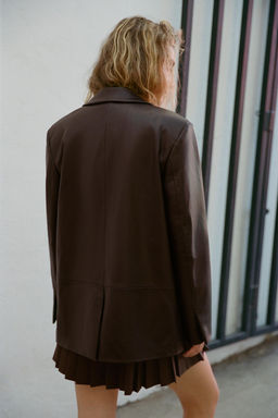 FAUX LEATHER STRAIGHT BLAZER - Zara фото 11