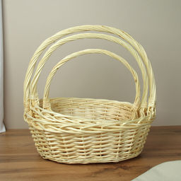 Корзина плетеная 3 штуки белые 37х30х12/32х24х10/26х20х9 см / S/3 22-23 /уп 28/овальная - Галеонтрейд фото 7