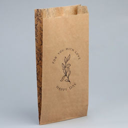 Цена за 50 шт. Пакет бумажный фасовочный, упаковка, крафт, «Ветки» 14 х 30 х 6 см без окна