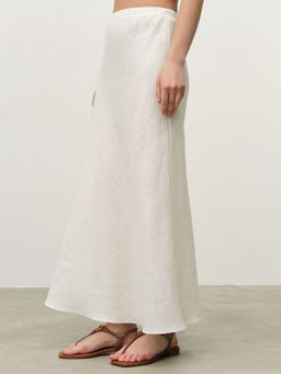 Юбка льняная 8025 айвори