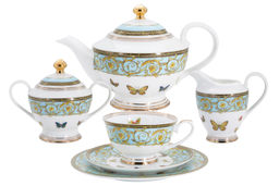 Чайный сервиз Бабочки, 6 персон, 23 предмета