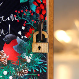 Новогодняя деревянная шкатулка-книга Снегири 14?12?5 см