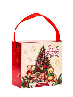 Чай новогодний чёрный Счастливого Нового года и Рождества, со вкусом клубники со сливками, 50 г