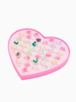 Цена за 36 шт. Кольцо «Выбражулька. Цветок фиалки», с подвеской, МИКС, безразмерное