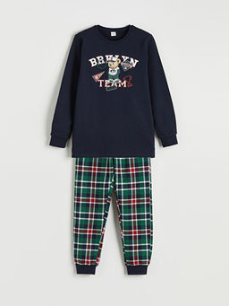 Ay? Teddy Bask?l? Erkek ?ocuk Pijama Tak?m?