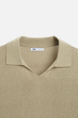 LYOCELL - LINEN KNIT POLO SHIRT - Zara фото 4