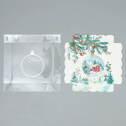 Цена за 5 шт. Коробка для кондитерских изделий с PVC крышкой «Зима», 15 х 15 х 3 см