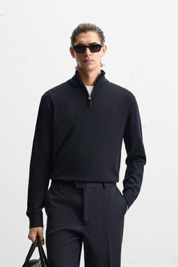 100% WOOL QUARTER ZIP JUMPER - Zara фото 11