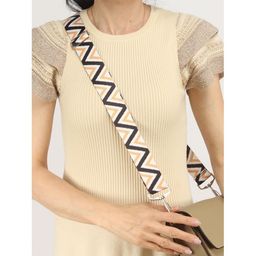 Плечевой ремень (стропа) ADEL-239/регулируемый, макс длина 150см, zigzag бел/черн/беж 247957