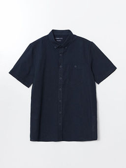 Regular Fit Keten Kar???ml? Erkek G?mlek